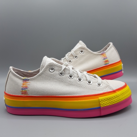 Converse Shoes - Converse All Star CTAS LIFT OX Platform Rainbow 🌈